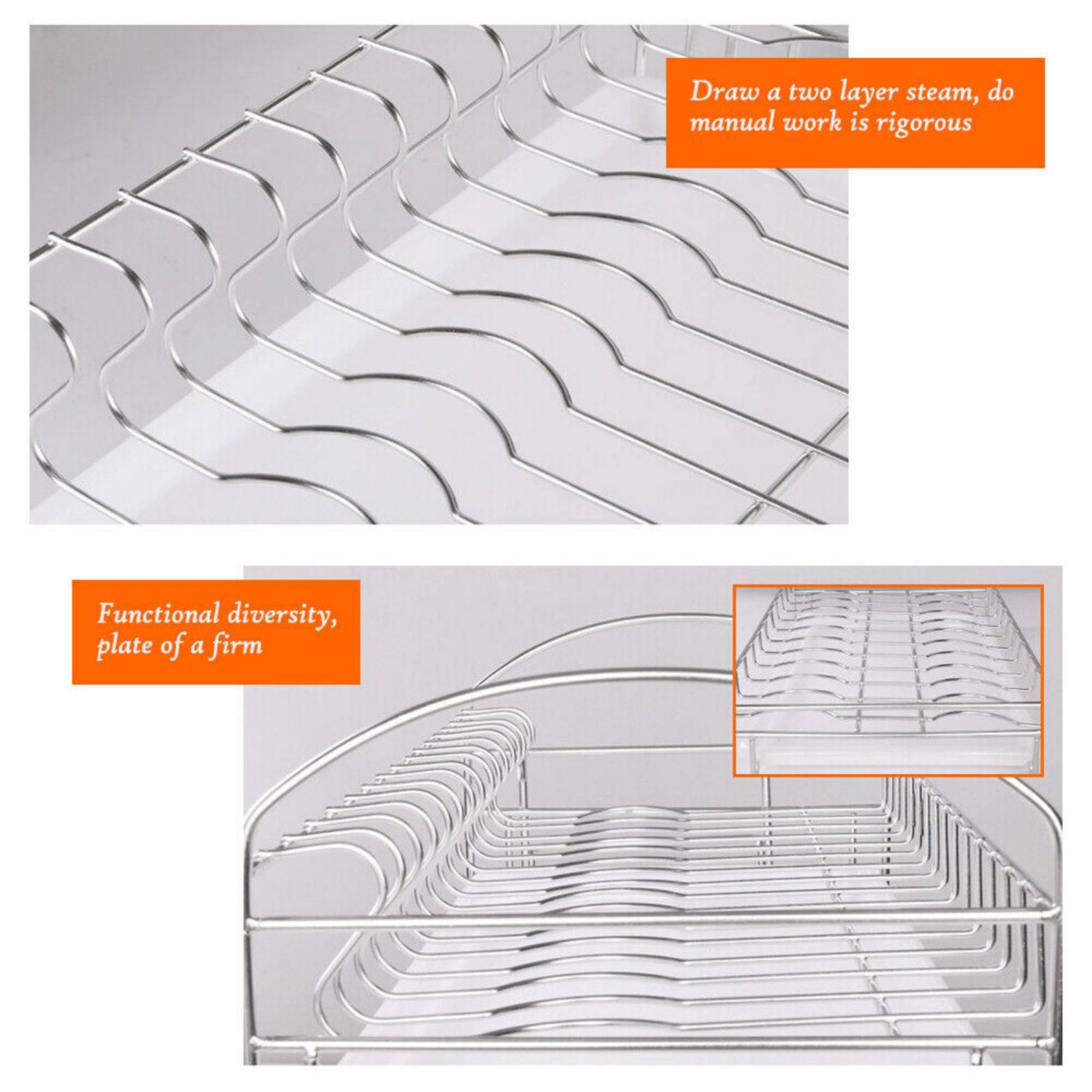 Stainless Steel 2-Tier Dish Rack